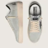 Zapatillas Ball Star para hombre en ante gris con estrella de piel negra