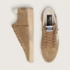Zapatillas «Ball Star» para hombre en ante marrón con estrella de piel blanca