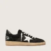 Zapatillas Ball Star para hombre en ante negro con estrella de piel blanca