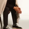 Zapatillas Ball Star para hombre en ante negro con estrella de piel blanca