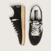 Zapatillas Ball Star para hombre en ante negro con estrella de piel blanca