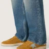 Zapatillas Ball Star para hombre en ante ocre con estrella de piel y lengüeta del talón de ante azul claro