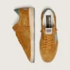 Zapatillas Ball Star para hombre en ante ocre con estrella de piel y lengüeta del talón de ante azul claro