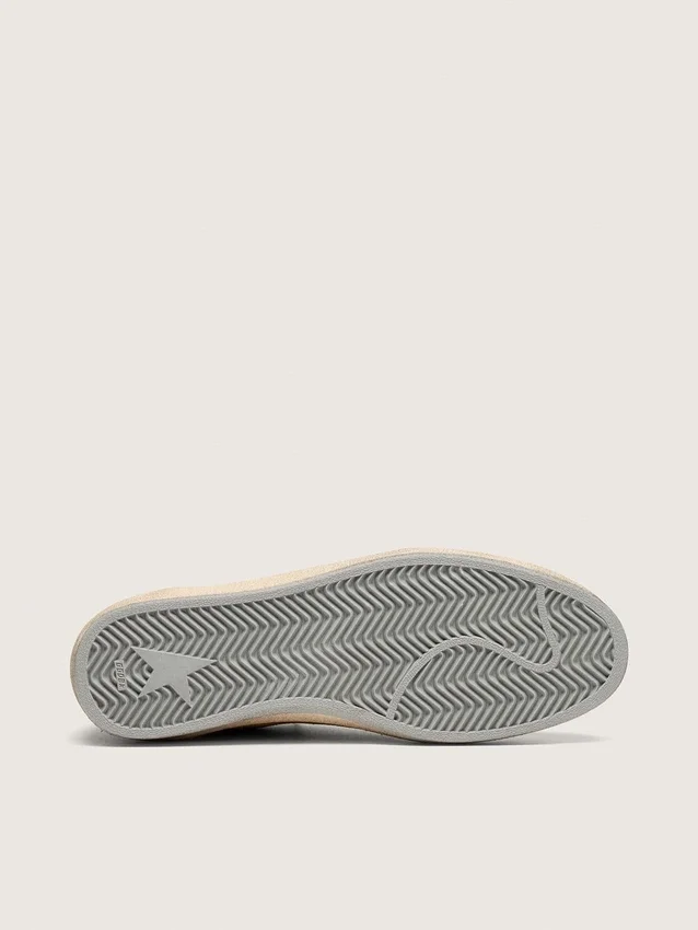 Zapatillas Ball Star para hombre en ante ocre con estrella de piel y lengüeta del talón de ante azul claro