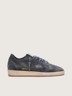 Zapatillas Ball Star para hombre en ante perforado azul oscuro con estrella de ante azul oscuro