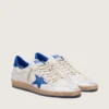 Zapatillas Ball Star para hombre en napa blanca con estrella y lengüeta del talón azules