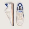 Zapatillas Ball Star para hombre en napa blanca con estrella y lengüeta del talón azules