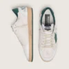 Zapatillas Ball Star para hombre en napa blanca con estrella y lengüeta en el talón de piel verde