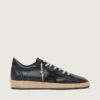 Zapatillas Ball Star para hombre en napa negra con estrella de ante y lengüeta trasera de napa