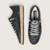 Zapatillas Ball Star para hombre en napa negra con estrella de ante y lengüeta trasera de napa