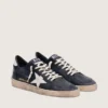Zapatillas Ball Star para hombre en napa negra con estrella y lengüeta del talón de piel blanca