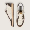 Zapatillas Ball Star para hombre en napa y malla con estrella de ante e inserciones de piel marrón