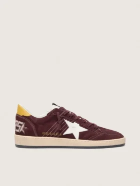 Zapatillas Ball Star para hombre en nubuck color chocolate con estrella y lengüeta en el talón de piel