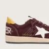 Zapatillas Ball Star para hombre en nubuck color chocolate con estrella y lengüeta en el talón de piel