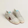 Zapatillas Ball Star para hombre en nubuck con estampado de cocodrilo y estrella de ante burdeos