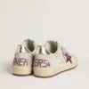 Zapatillas Ball Star para hombre en nubuck con estampado de cocodrilo y estrella de ante burdeos