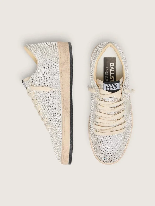 Zapatillas Ball Star para mujer con cristales Swarovski y estrella de ante gris