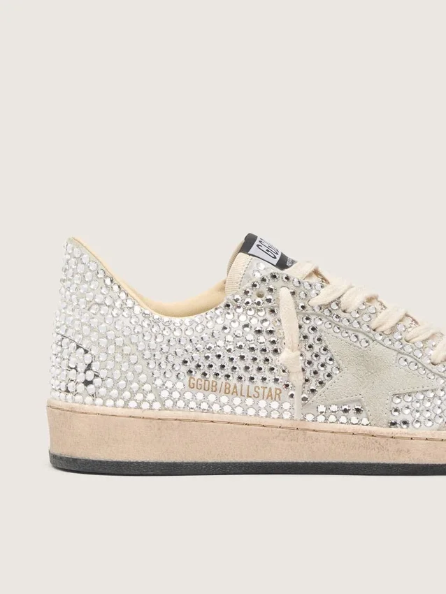 Zapatillas Ball Star para mujer con cristales Swarovski y estrella de ante gris