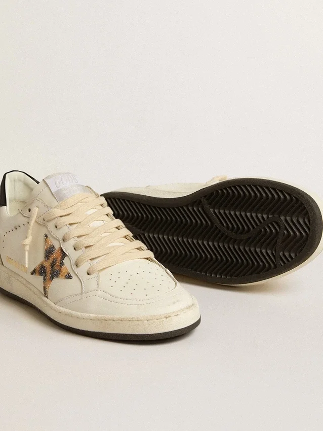 Zapatillas Ball Star para mujer con estrella con estampado de leopardo adornada con cristales Swarovski