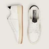 Zapatillas Ball Star para mujer con estrella de ante gris hielo y lengüeta del talón de piel negra brillante