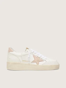 Zapatillas Ball Star para mujer con estrella de nubuck rosa y lengüeta en el talón