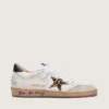 Zapatillas Ball Star para mujer con estrella de piel de potro con estampado de leopardo y lengüeta negra en el talón