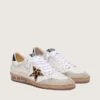 Zapatillas Ball Star para mujer con estrella de piel de potro con estampado de leopardo y lengüeta negra en el talón