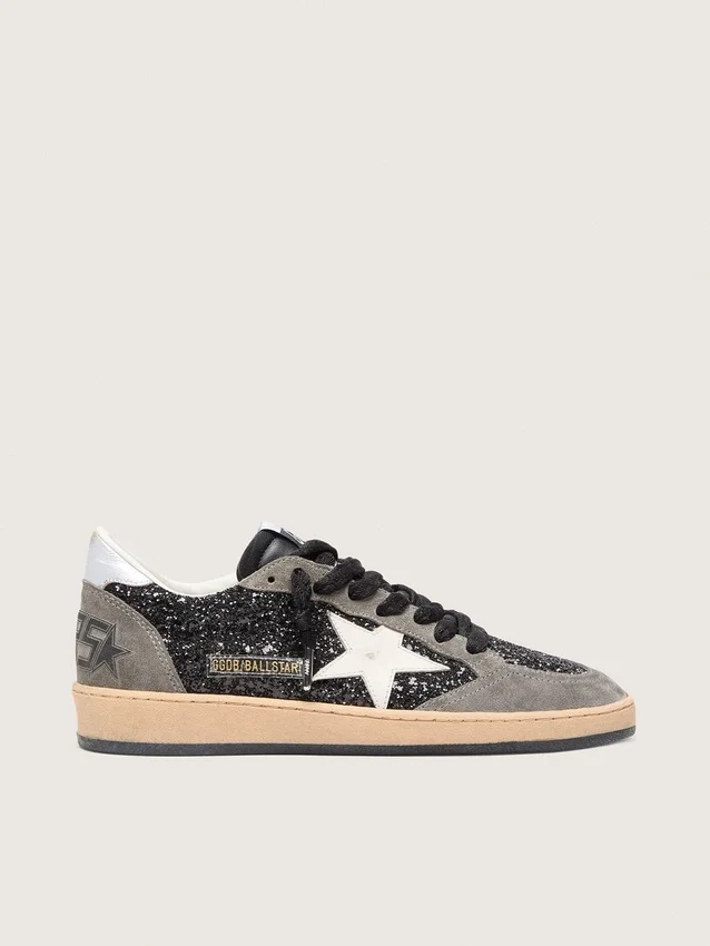 Zapatillas Ball Star para mujer con purpurina, estrella de piel y lengüeta metálica en el talón