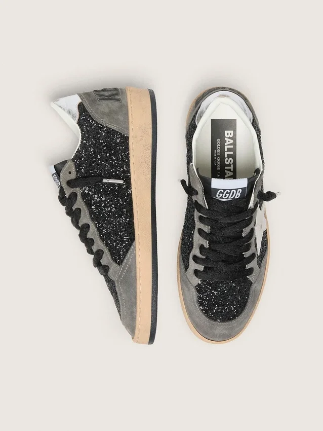 Zapatillas Ball Star para mujer con purpurina, estrella de piel y lengüeta metálica en el talón