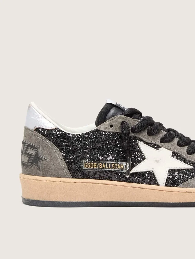 Zapatillas Ball Star para mujer con purpurina, estrella de piel y lengüeta metálica en el talón
