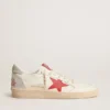 Zapatillas Ball Star para mujer de San Valentín con estrella de piel roja y letras rojas de Swarovski