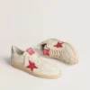 Zapatillas Ball Star para mujer de San Valentín con estrella de piel roja y letras rojas de Swarovski