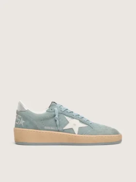 Zapatillas Ball Star para mujer en ante azul claro con estrella blanca