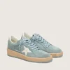 Zapatillas Ball Star para mujer en ante azul claro con estrella blanca