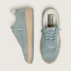 Zapatillas Ball Star para mujer en ante azul claro con estrella blanca
