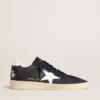 Zapatillas Ball Star para mujer en ante azul oscuro con estrella y lengüeta en el talón de piel