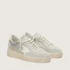 Zapatillas Ball Star para mujer en ante gris claro con inserciones de estrella y purpurina