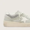 Zapatillas Ball Star para mujer en ante gris claro con inserciones de estrella y purpurina