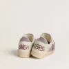 Zapatillas Ball Star para mujer en ante lila con estrella de piel burdeos y lengüeta del talón de ante lila