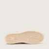 Zapatillas Ball Star para mujer en ante rojo con estrella y lengüeta del talón de piel blanca