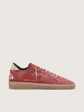 Zapatillas Ball Star para mujer en ante rojo óxido con estrella tono sobre tono