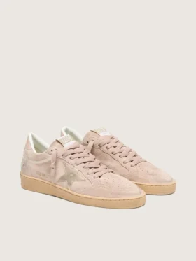 Zapatillas Ball Star para mujer en ante rosa empolvado con estrella dorada metalizada