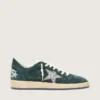 Zapatillas Ball Star para mujer en ante verde con estrella plateada brillante