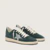 Zapatillas Ball Star para mujer en ante verde con estrella plateada brillante