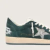 Zapatillas Ball Star para mujer en ante verde con estrella plateada brillante