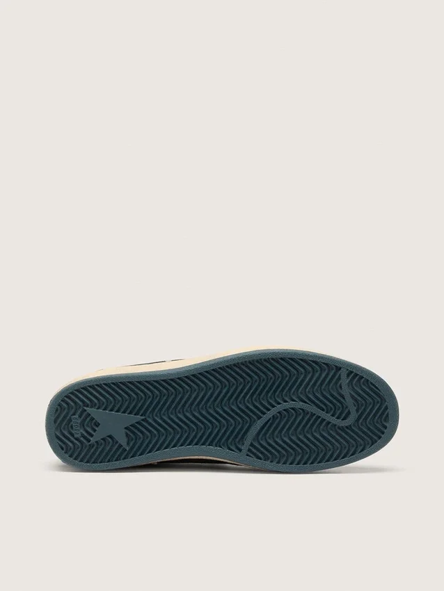 Zapatillas Ball Star para mujer en ante verde con estrella plateada brillante