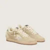 Zapatillas Ball Star para mujer en ante y piel de oveja con estrella de charol blanco