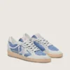 Zapatillas Ball Star para mujer en nailon azul vaquero con inserciones de ante gris claro y una estrella de piel plateada metalizada