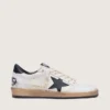 Zapatillas Ball Star para mujer en napa con estrella negra y lengüeta negra en el talón