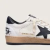 Zapatillas Ball Star para mujer en napa con estrella negra y lengüeta negra en el talón